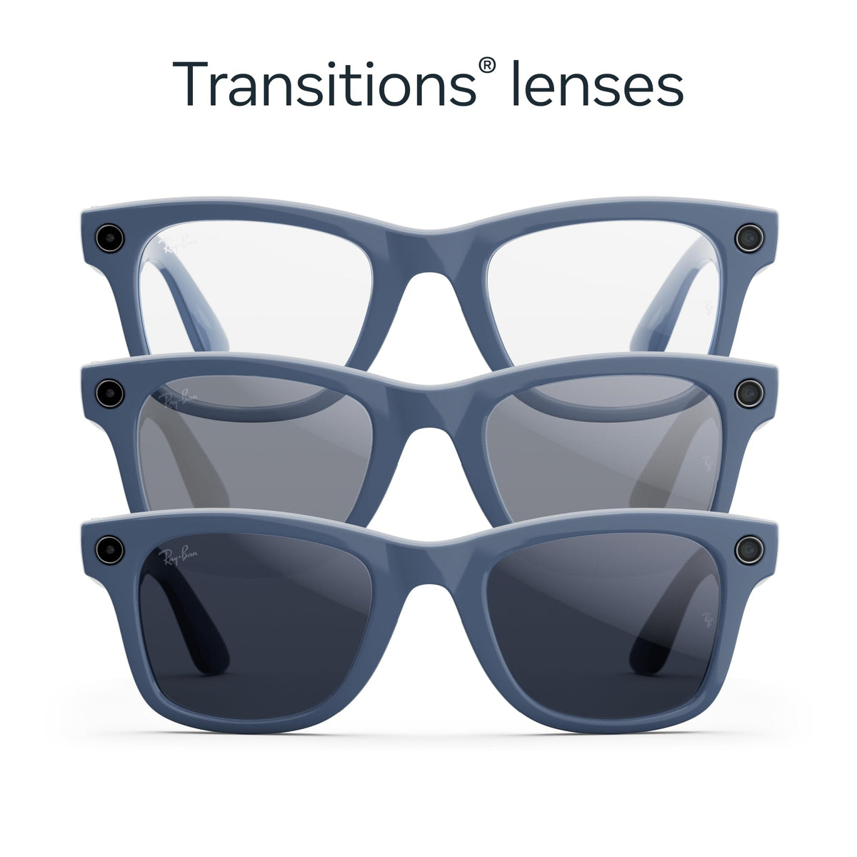 Ray - Ban | Meta Wayfarer Large (Gen 2) - Matte Black, Polarized Gradient Graphite lenses - Ray - Ban