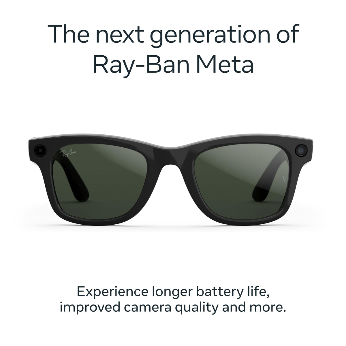 Ray - Ban | Meta Wayfarer Large (Gen 2) - Matte Black, Polarized Gradient Graphite lenses - Ray - Ban