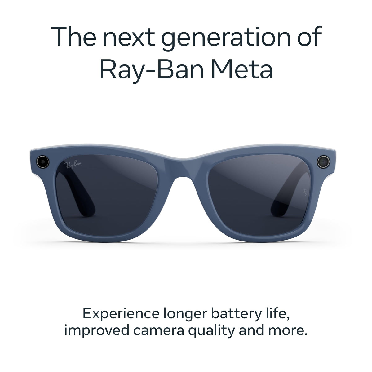 Ray - Ban | Meta Wayfarer Large (Gen 2) - Matte Black, Polarized Gradient Graphite lenses - Ray - Ban