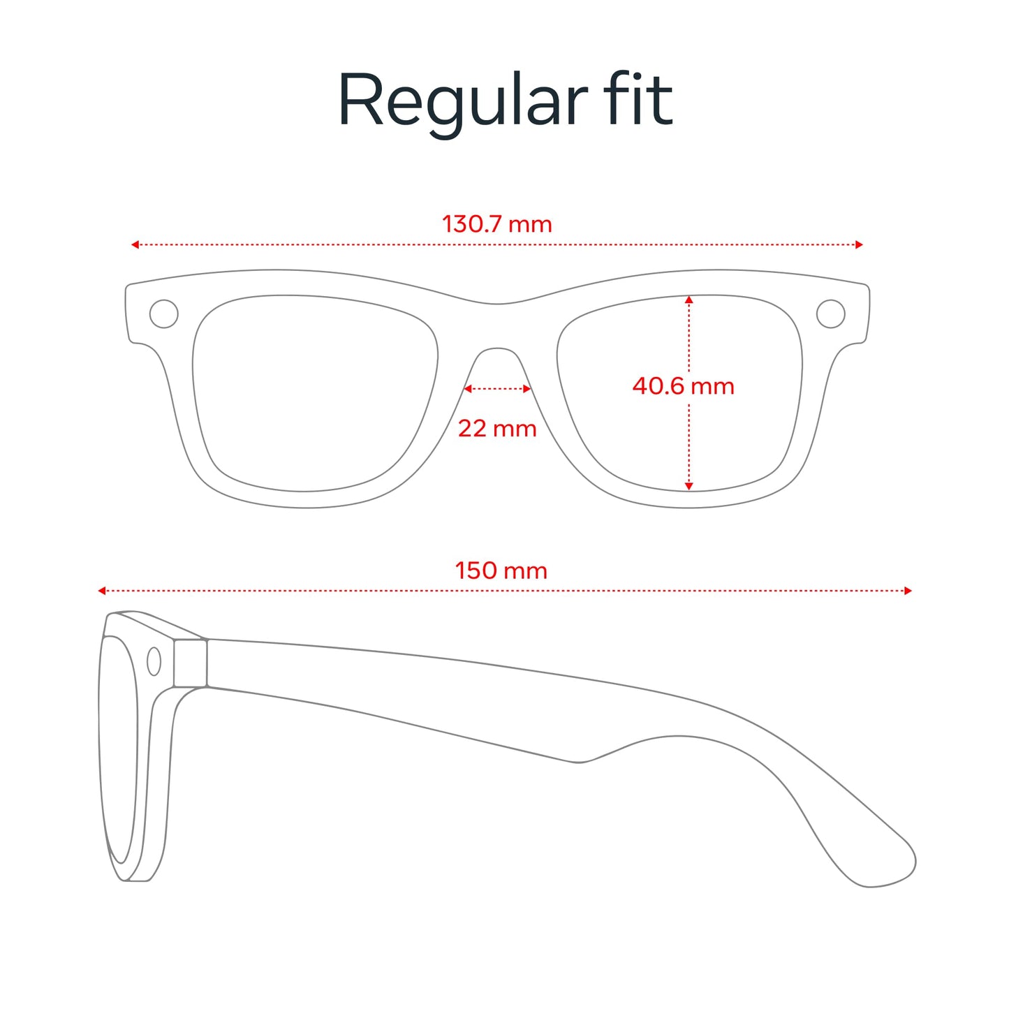 Ray - Ban | Meta Wayfarer Large (Gen 2) - Matte Black, Polarized Gradient Graphite lenses - Ray - Ban