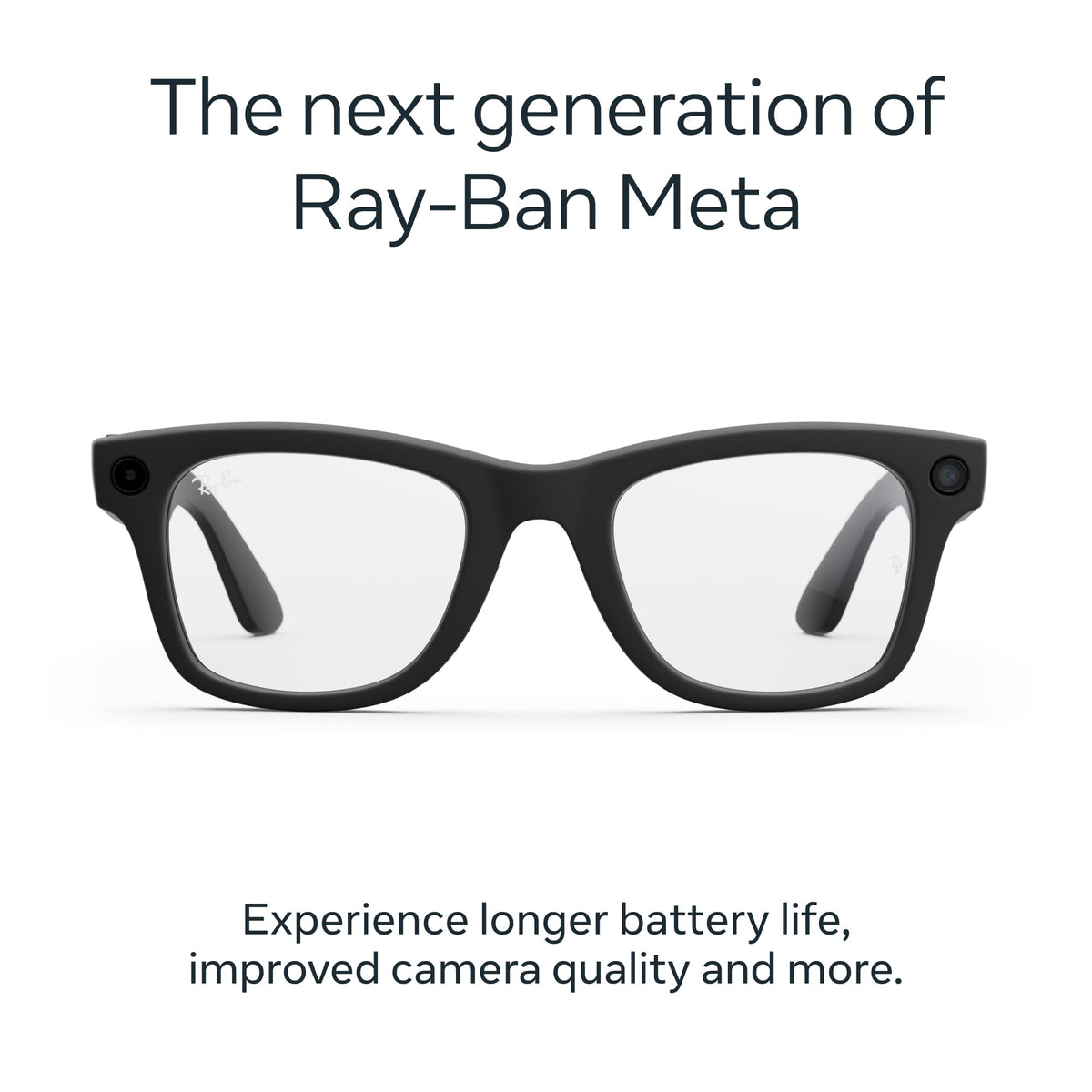 Ray - Ban | Meta Wayfarer Large (Gen 2) - Matte Black, Polarized Gradient Graphite lenses - Ray - Ban