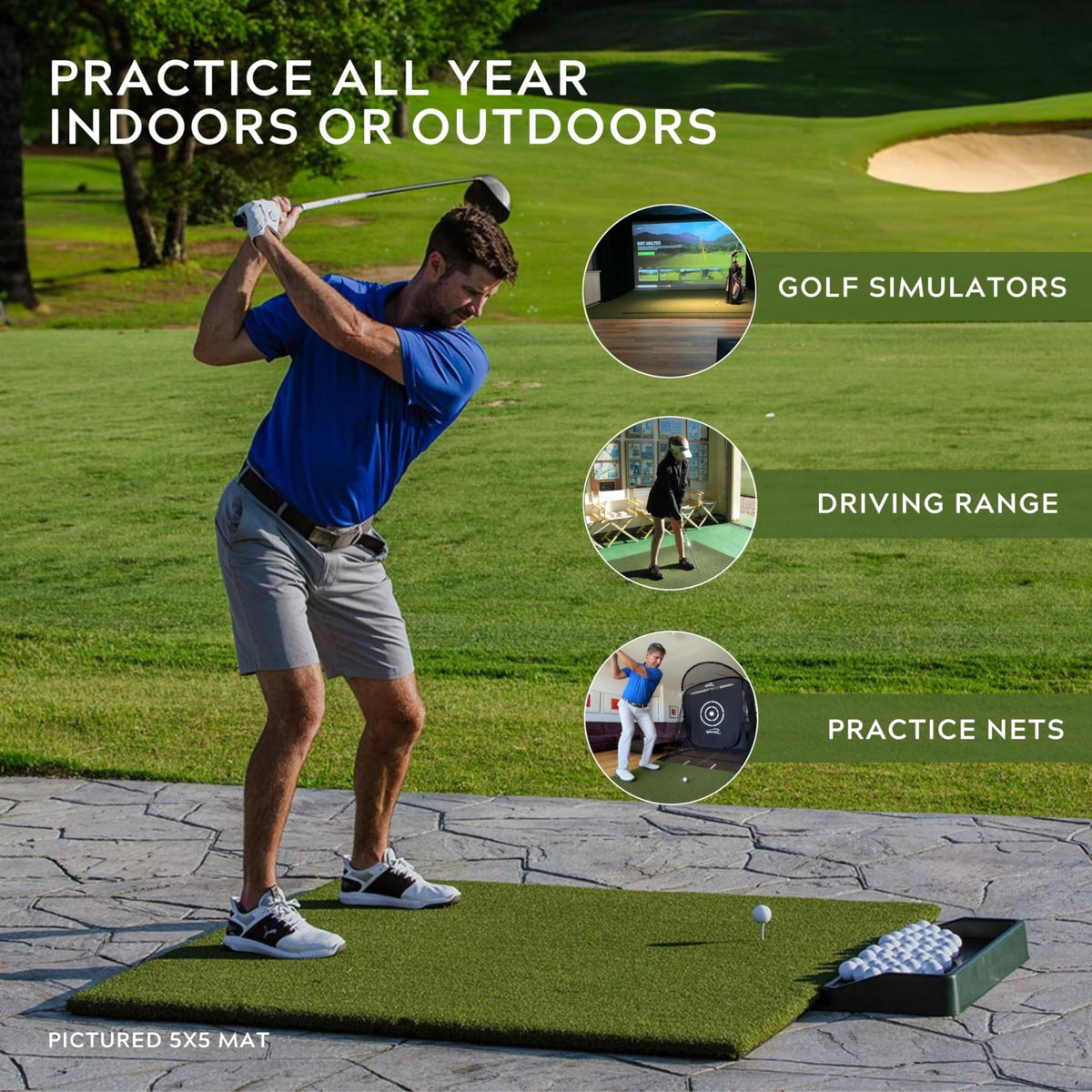 Real Feel Golf Mats The Original Country Club Elite 3'x5' Heavy Duty Commercial Practice Mat - 1 -