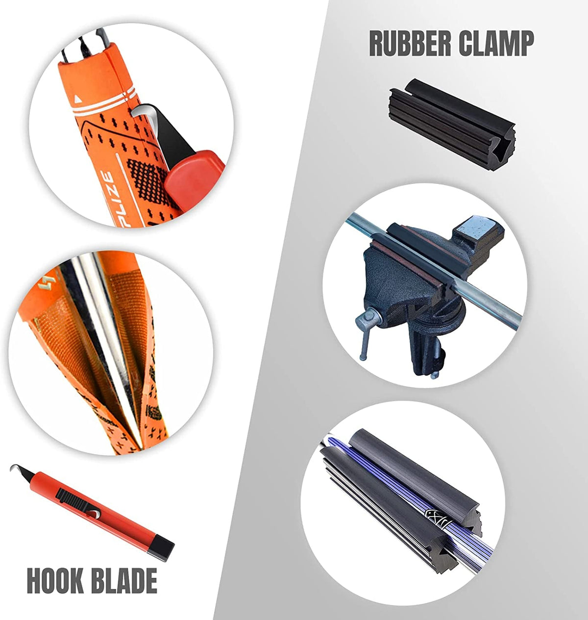 SAPLIZE Golf Grip Kit - Four Options Featuring Grip Tape Strips, Solvent, Tape Remover Tool, Hook Blade & Rubber Vise Clamp - the Ultimate Solution for Regripping Golf Clubs - B - Deluxe Kit -