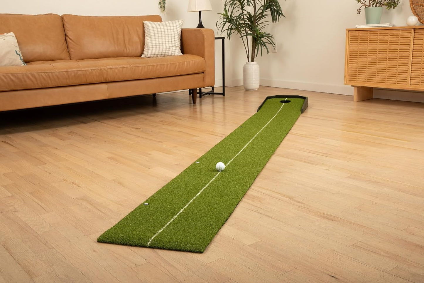 SkyTrak 9' Putting Mat with Ball Return – Indoor Golf Practice Green - SkyTrak
