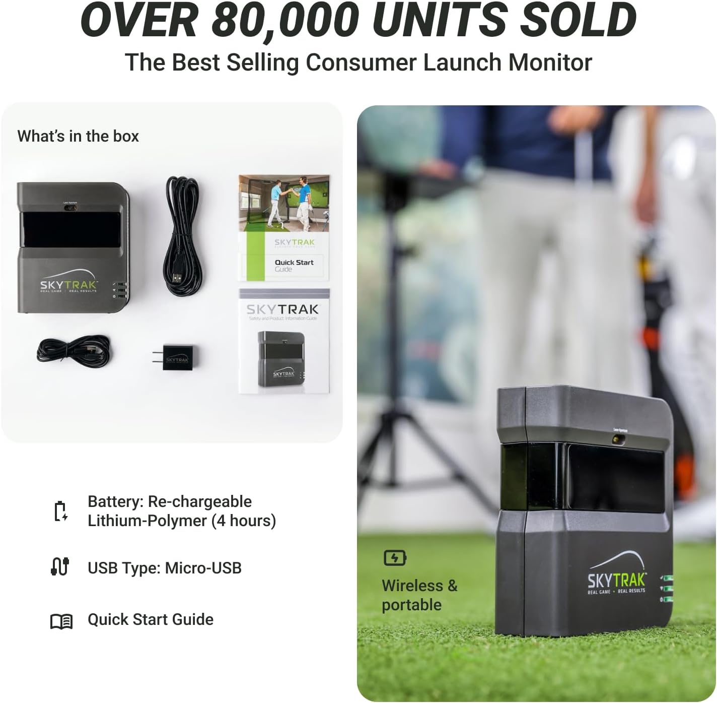 SkyTrak Launch Monitor w/ 30 Day Trial of Game Improvement Software -