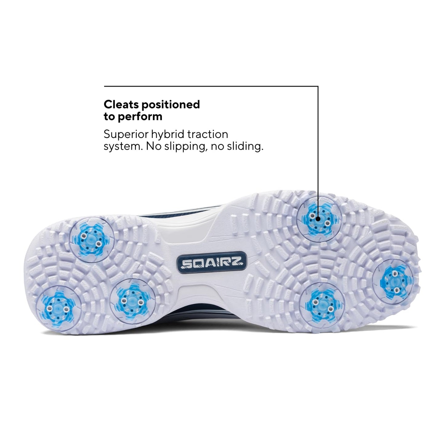 SQAIRZ Speed2 Men's Athletic Golf Shoes - White/Navy - 12