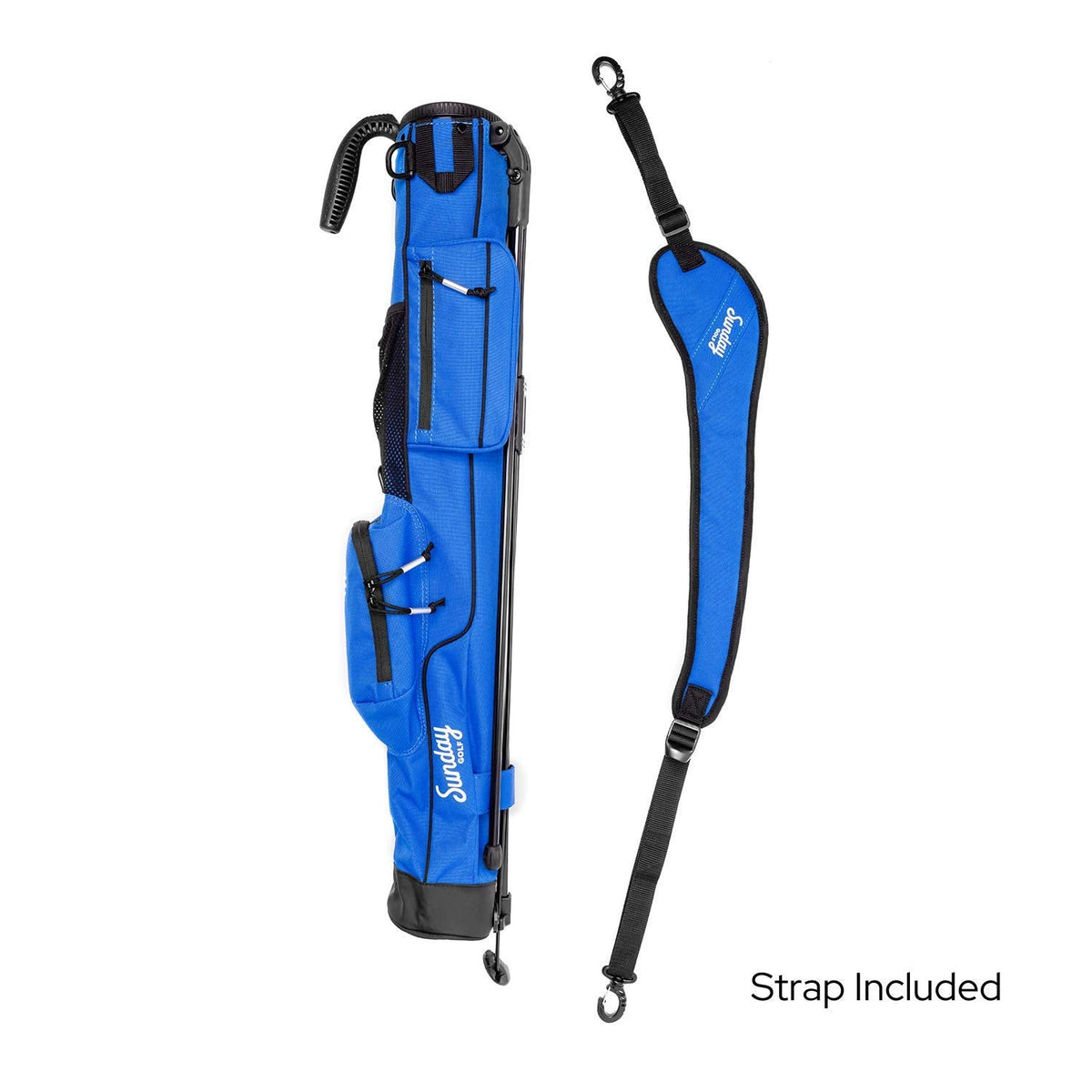 Sunday Golf - Lightweight Sunday Golf Bag with Strap and Stand - Blue -
