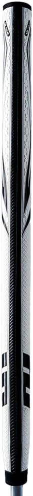 SuperStroke Zenergy Tour 1.0P 17" Golf Putter Grip with No Taper Enhanced SPYNE Technology, New Multi - Zone Texturing and Tech - Port, White/Black -
