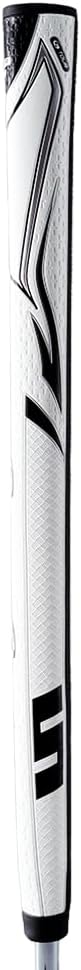 SuperStroke Zenergy Tour 1.0P 17" Golf Putter Grip with No Taper Enhanced SPYNE Technology, New Multi - Zone Texturing and Tech - Port, White/Black -