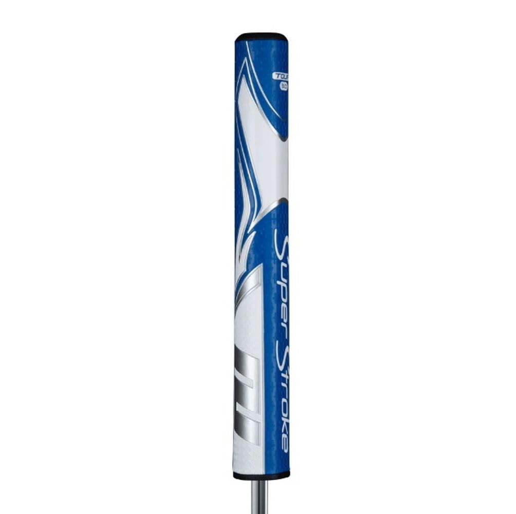 SuperStroke Zenergy Tour Golf Putter Grip with No Taper Enhanced SPYNE Technology, New Multi - Zone Texturing and Tech - Port, Multi Color - Blue/White - Tour 3.0