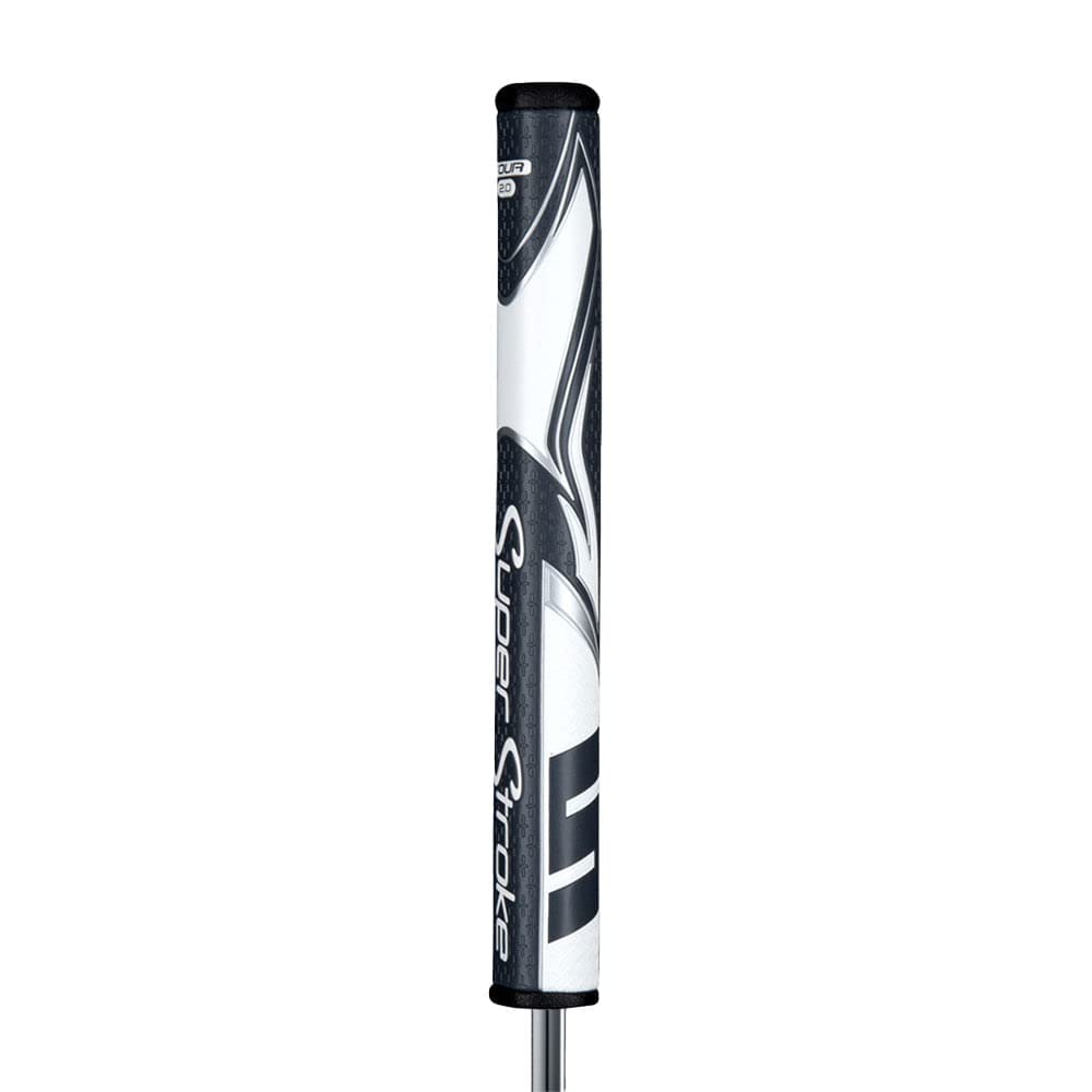 SuperStroke Zenergy Tour Golf Putter Grip with No Taper Enhanced SPYNE Technology, New Multi - Zone Texturing and Tech - Port, Multi Color - Grey/White - Tour 3.0