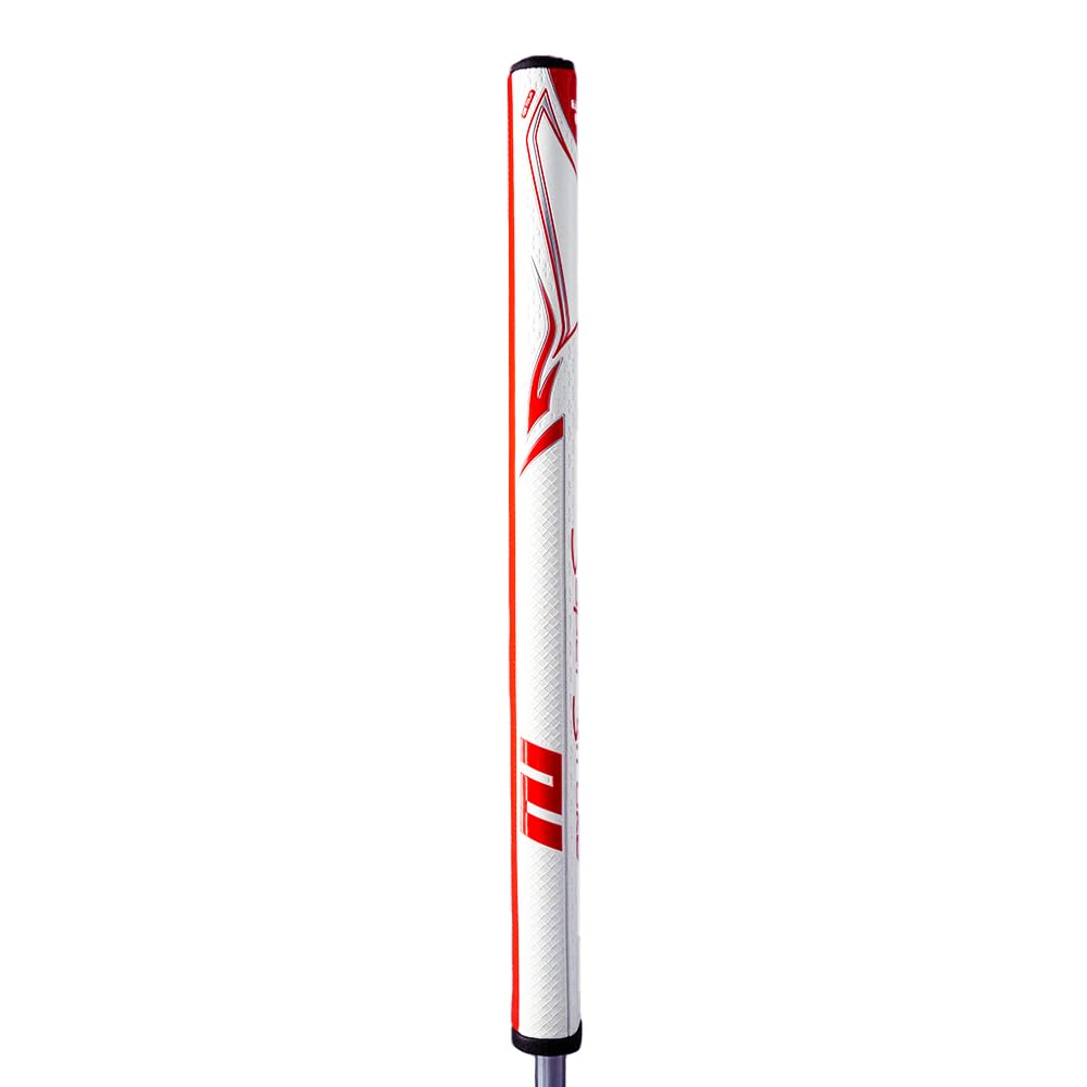 SuperStroke Zenergy Tour Golf Putter Grip with No Taper Enhanced SPYNE Technology, New Multi - Zone Texturing and Tech - Port, Multi Color - White/Red - Tour 3.0