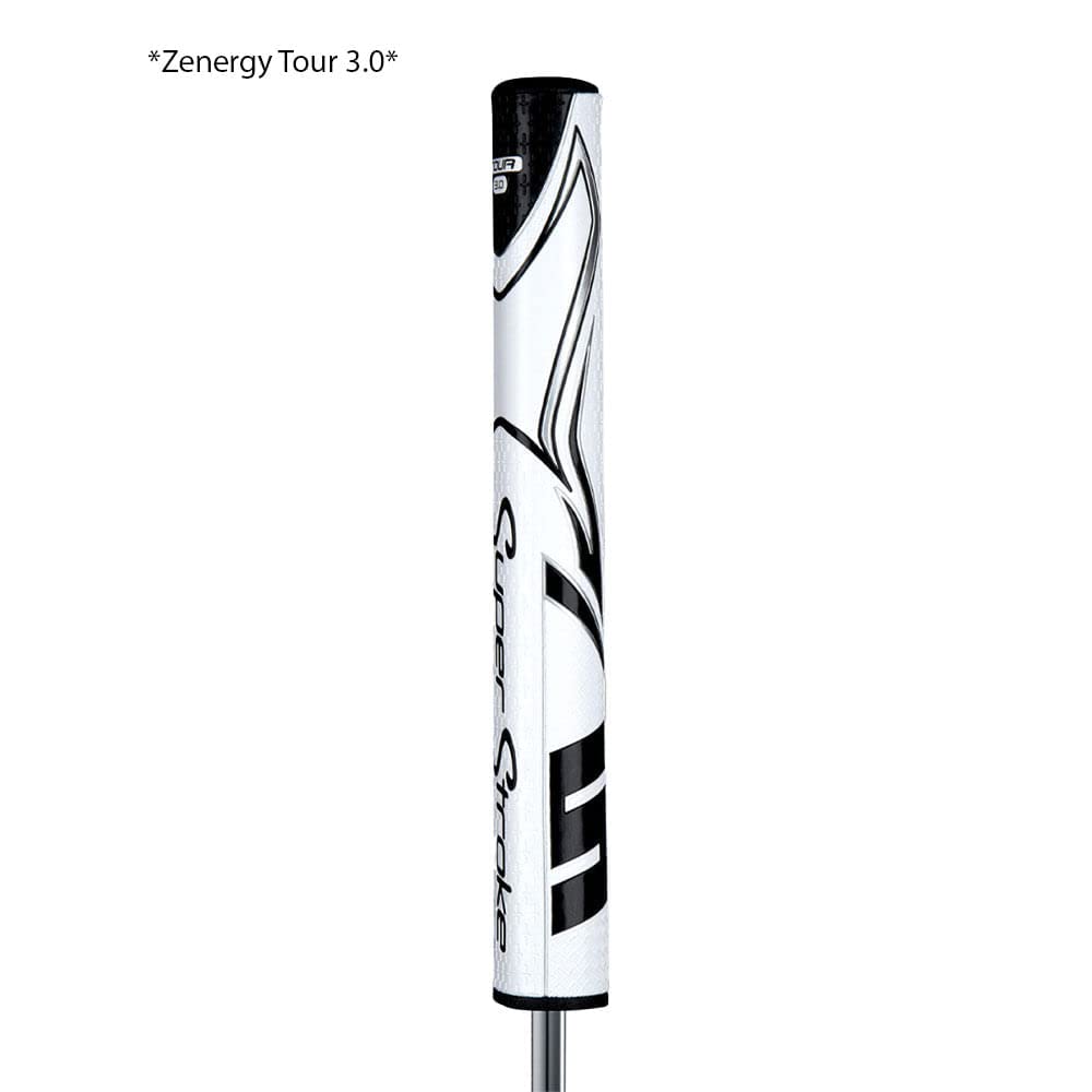 SuperStroke Zenergy Tour Golf Putter Grip with No Taper Enhanced SPYNE Technology, New Multi - Zone Texturing and Tech - Port, Multi Color - White/Red - Tour 3.0
