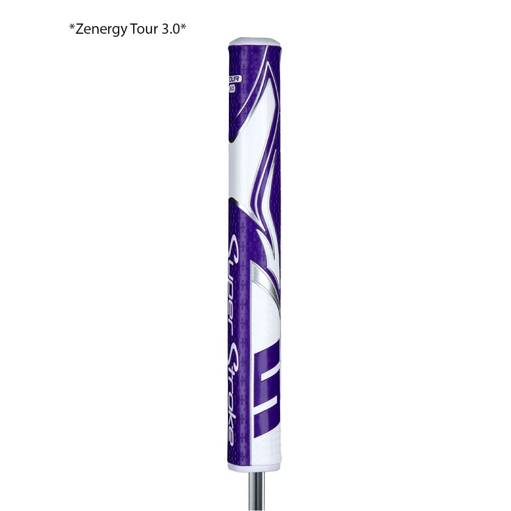 SuperStroke Zenergy Tour Golf Putter Grip with No Taper Enhanced SPYNE Technology, New Multi - Zone Texturing and Tech - Port, Multi Color - White/Red - Tour 3.0