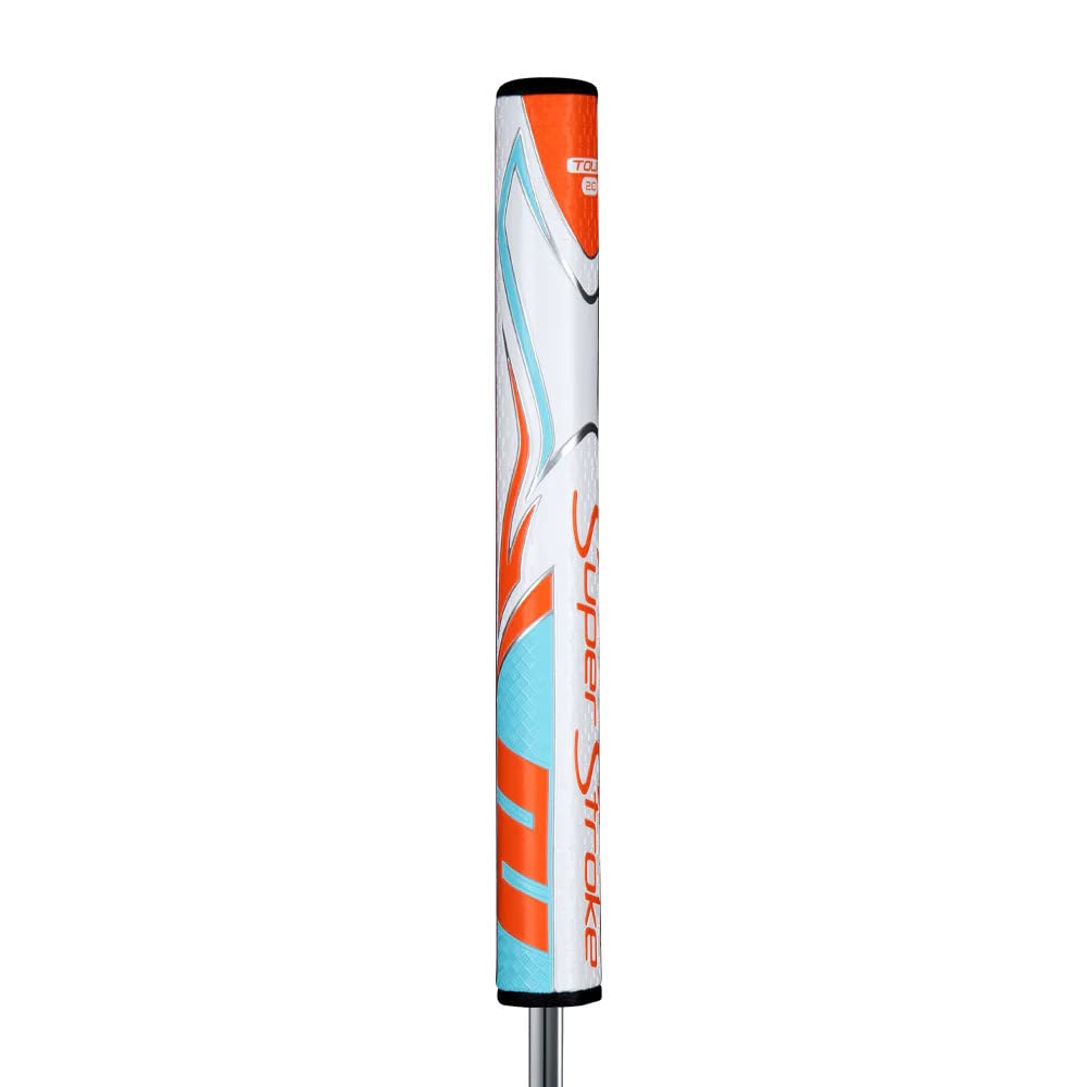 SuperStroke Zenergy Tour Golf Putter Grip with No Taper Enhanced SPYNE Technology, New Multi - Zone Texturing and Tech - Port, Multi Color - White/Red - Tour 3.0