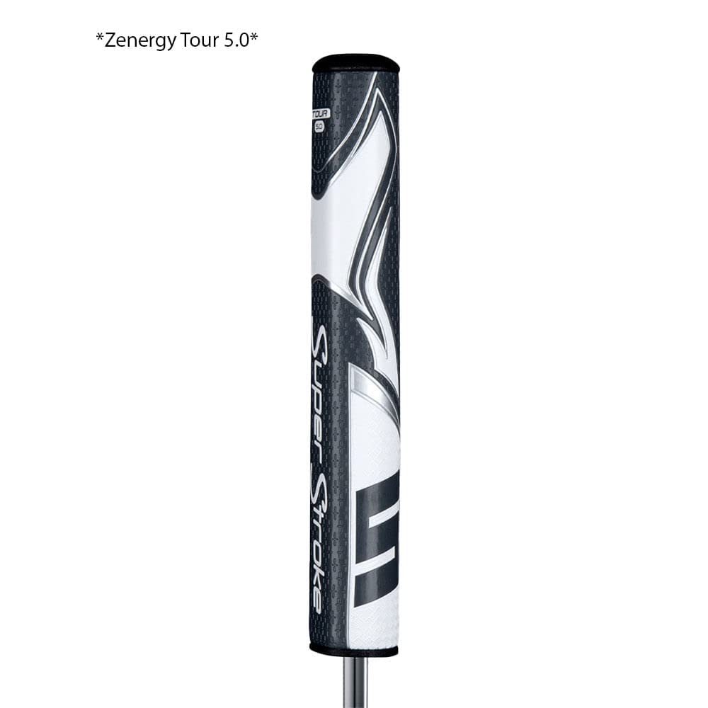 SuperStroke Zenergy Tour Golf Putter Grip with No Taper Enhanced SPYNE Technology, New Multi - Zone Texturing and Tech - Port, Multi Color - White/Red - Tour 3.0