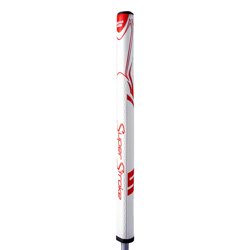SuperStroke Zenergy Tour Golf Putter Grip with No Taper Enhanced SPYNE Technology, New Multi - Zone Texturing and Tech - Port, Multi Color - White/Red - Tour 3.0
