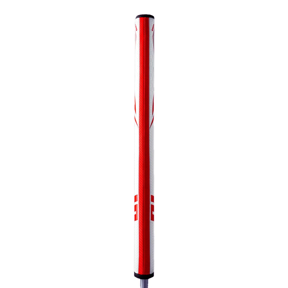 SuperStroke Zenergy Tour Golf Putter Grip with No Taper Enhanced SPYNE Technology, New Multi - Zone Texturing and Tech - Port, Multi Color - White/Red - Tour 3.0