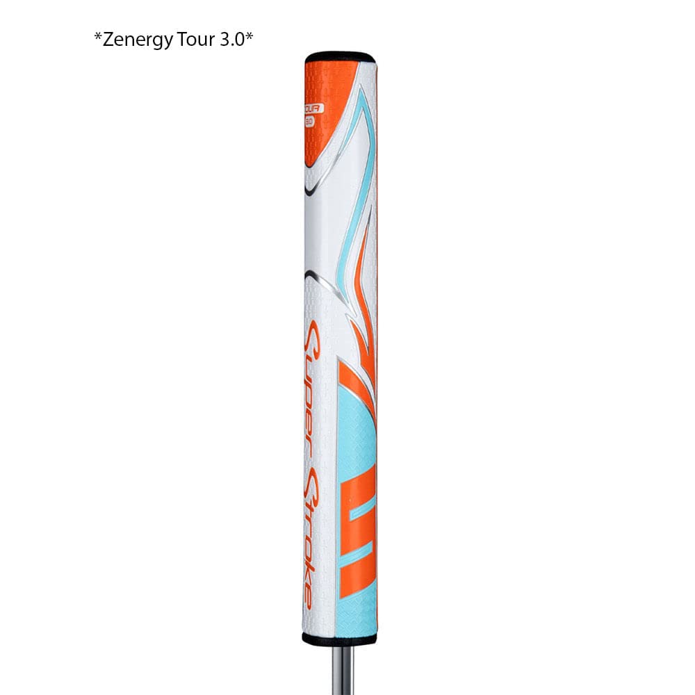 SuperStroke Zenergy Tour Golf Putter Grip with No Taper Enhanced SPYNE Technology, New Multi - Zone Texturing and Tech - Port, Multi Color - White/Red - Tour 3.0