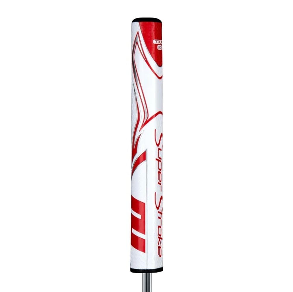 SuperStroke Zenergy Tour Golf Putter Grip with No Taper Enhanced SPYNE Technology, New Multi - Zone Texturing and Tech - Port, Multi Color - White/Red - Tour 3.0