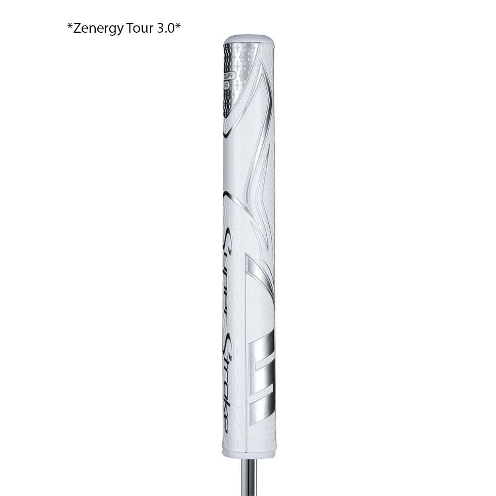 SuperStroke Zenergy Tour Golf Putter Grip with No Taper Enhanced SPYNE Technology, New Multi - Zone Texturing and Tech - Port, Multi Color - White/Red - Tour 3.0