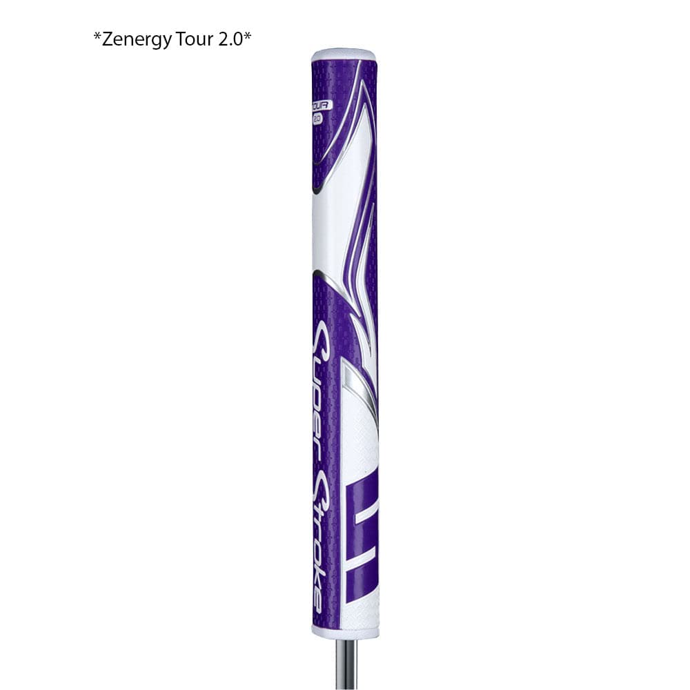 SuperStroke Zenergy Tour Golf Putter Grip with No Taper Enhanced SPYNE Technology, New Multi - Zone Texturing and Tech - Port, Multi Color - White/Red - Tour 3.0