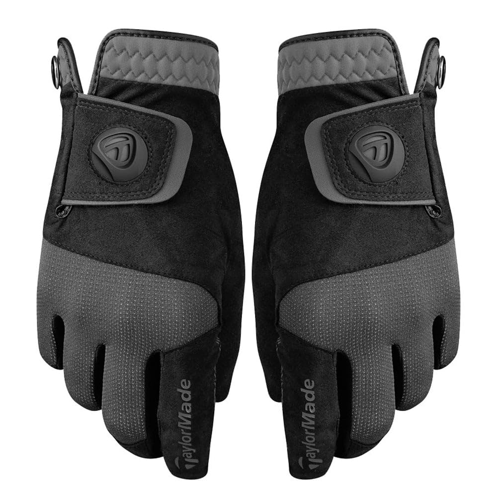 TaylorMade Rain Control Golf Gloves (Pair) - X - Large - Black/Gray