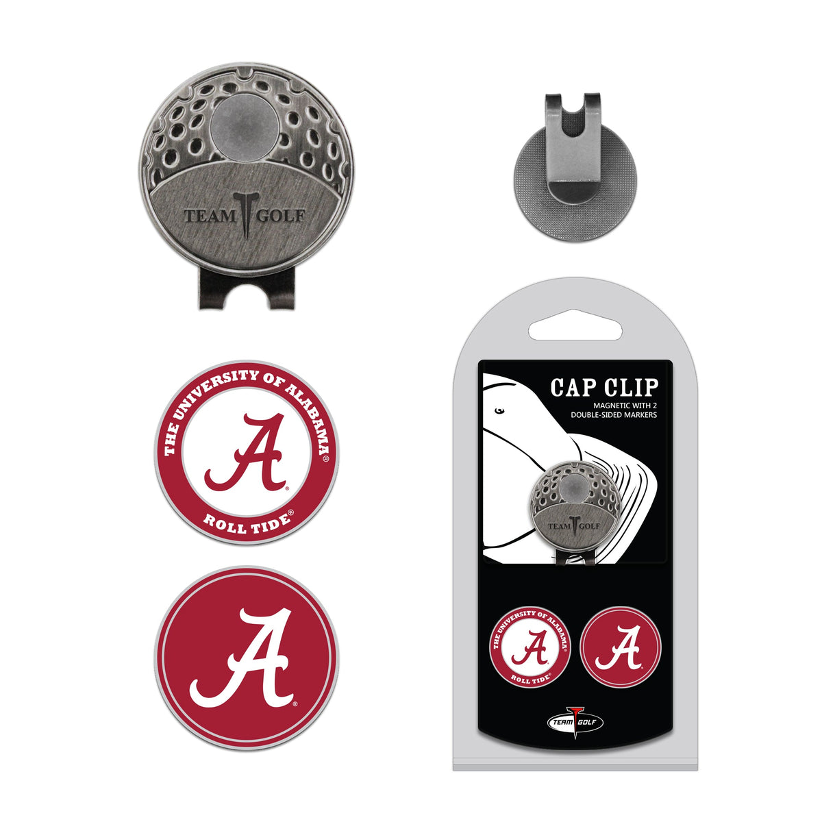 Team Golf Alabama Ball Markers - Hat Clip - 2 markers -