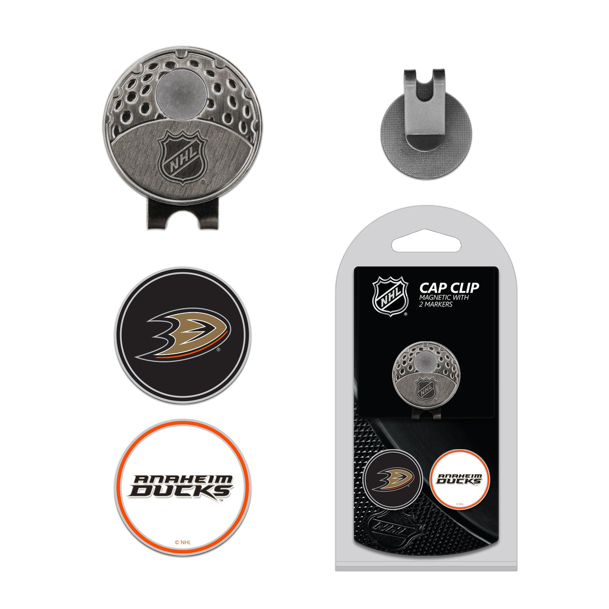 Team Golf ANA Ducks Ball Markers - Hat Clip w 2 Ball Markers -