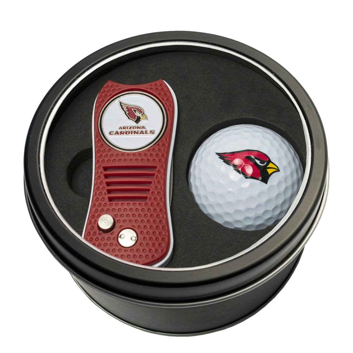 Team Golf Arizona Cardinals Golf Gift Sets - Tin-Divot Tool & Golf Ball -