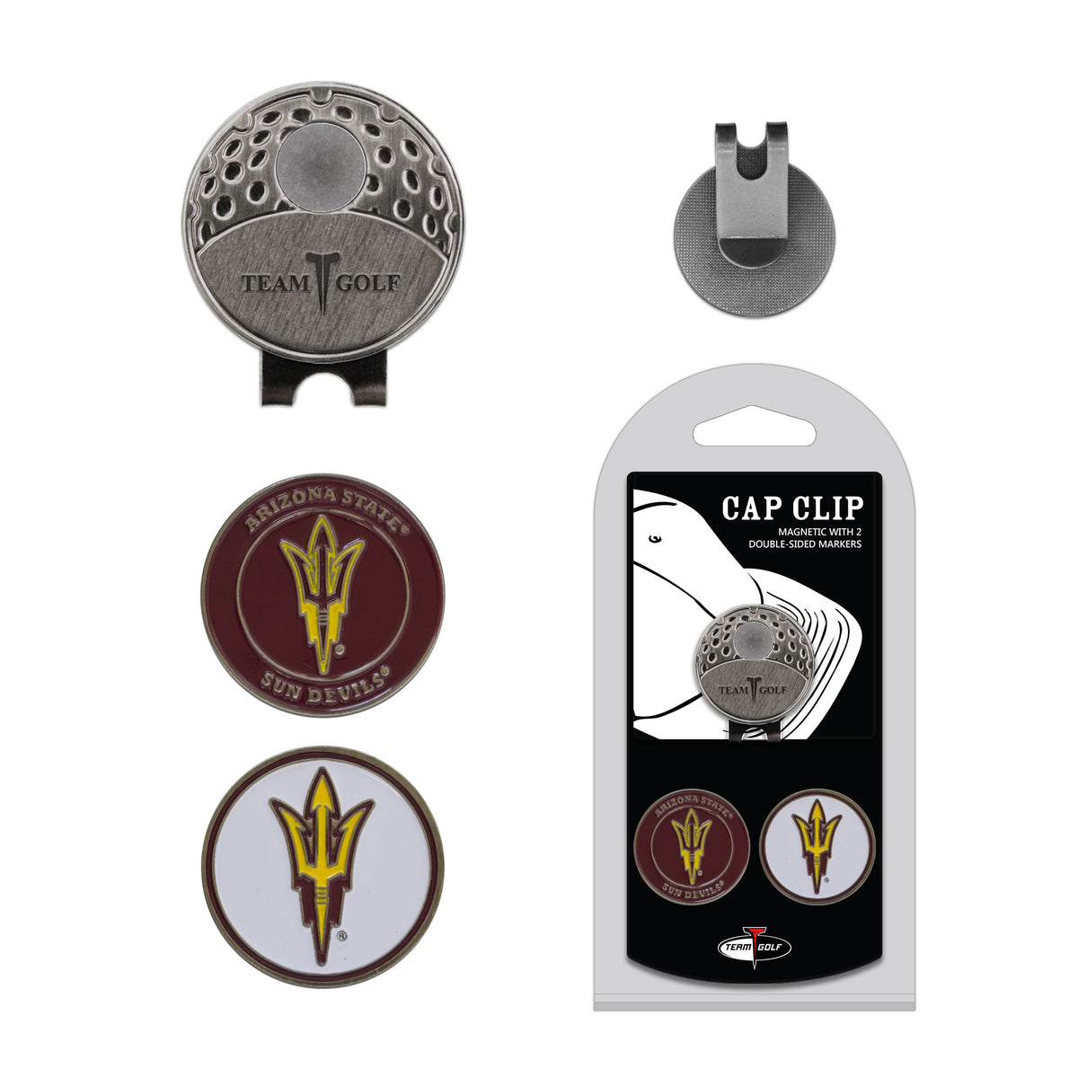 Team Golf Arizona St Ball Markers - Hat Clip - 2 markers -