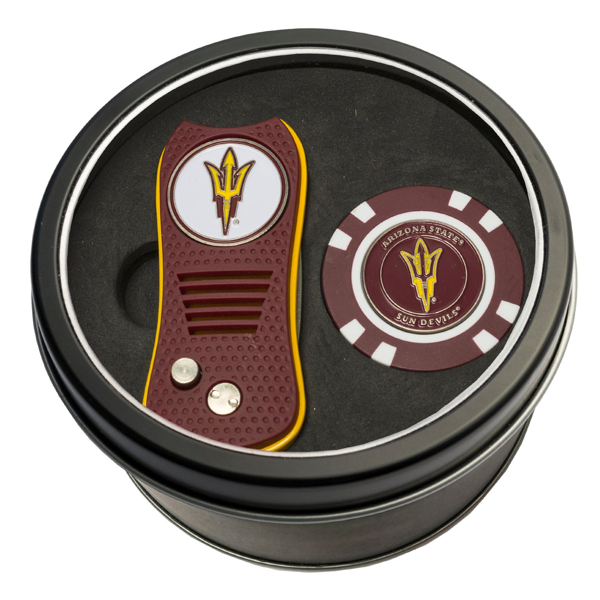 Team Golf Arizona St Golf Gift Sets - Tin - Divot Tool & Poker Chip -