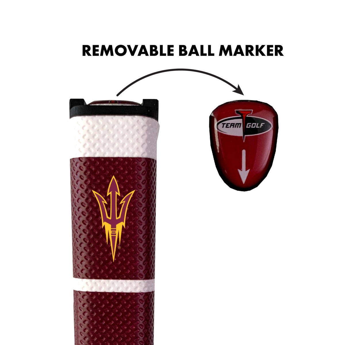 Team Golf Arizona St Putter Grips - White -