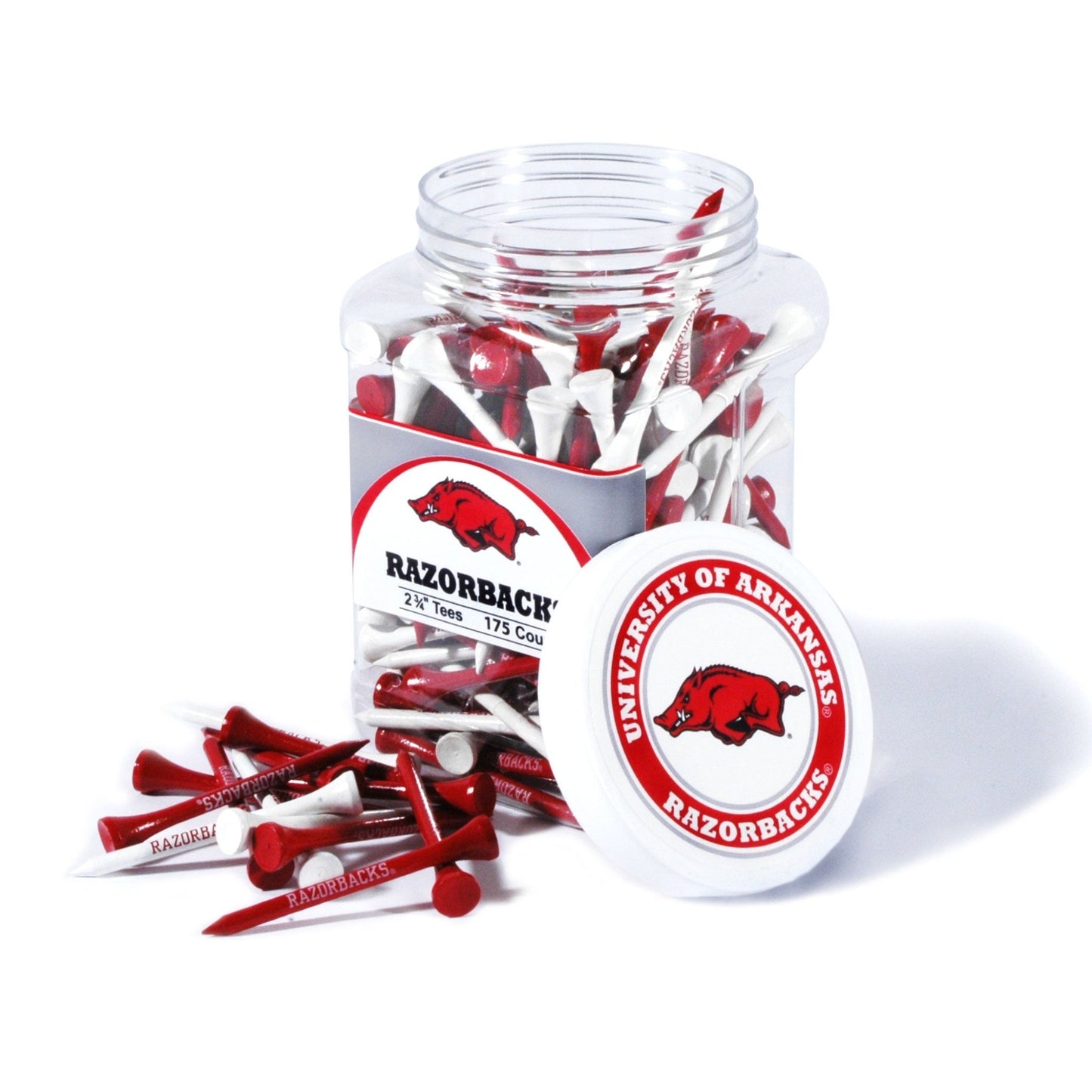 Team Golf Arkansas Golf Tees - 175 Tee Jar -
