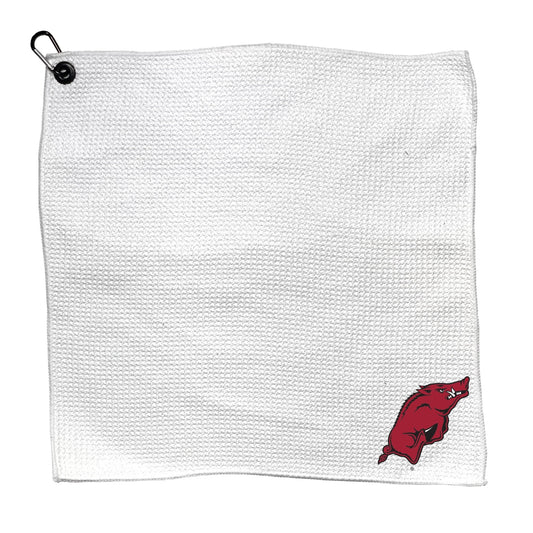 Team Golf Arkansas Golf Towels - Microfiber 15X15 White -