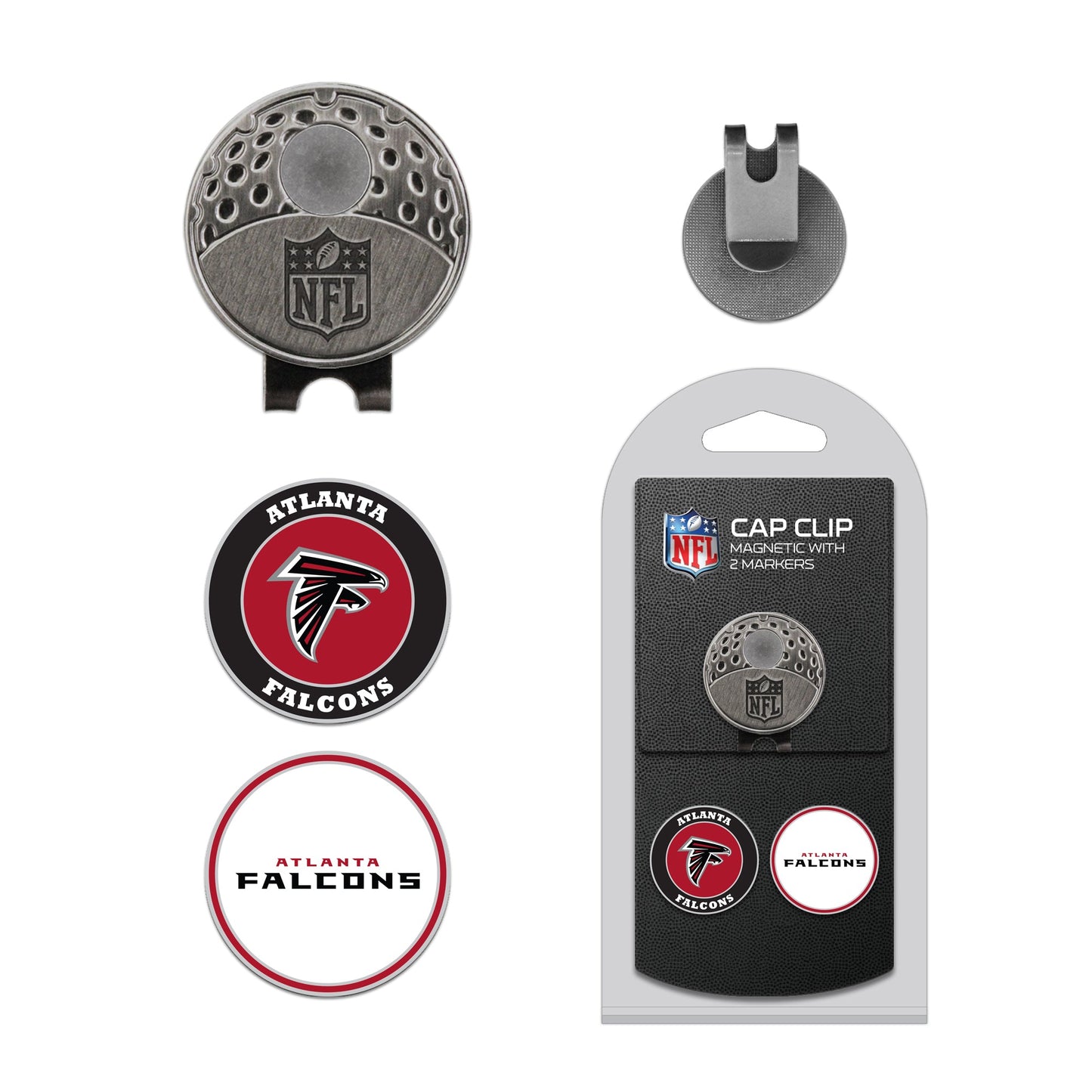Team Golf ATL Falcons Ball Markers - Hat Clip - 2 markers -