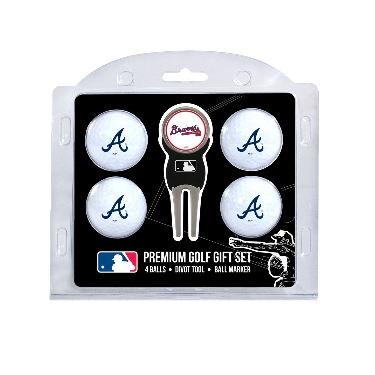 Team Golf Atlanta Braves Golf Gift Sets - 4 Ball Gift Set -