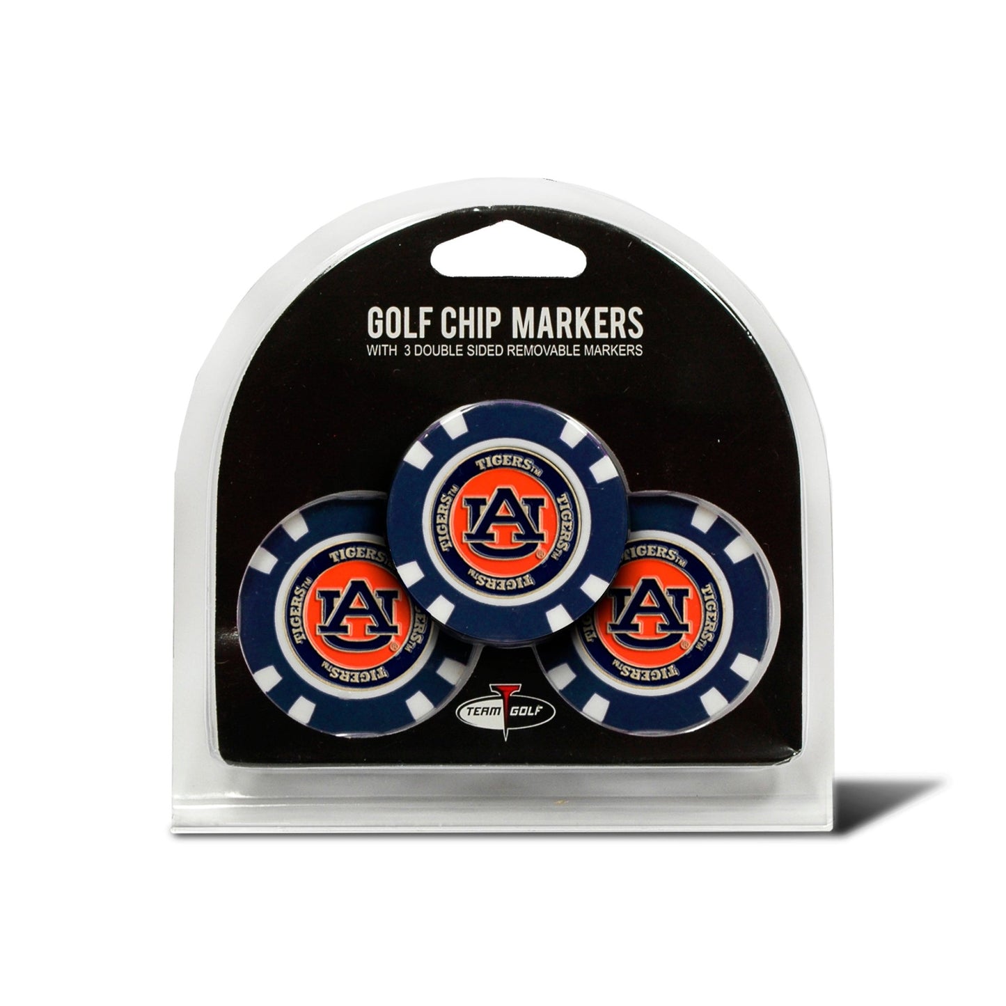 Team Golf Auburn Ball Markers - 3 Pack Golf Chip Markers -