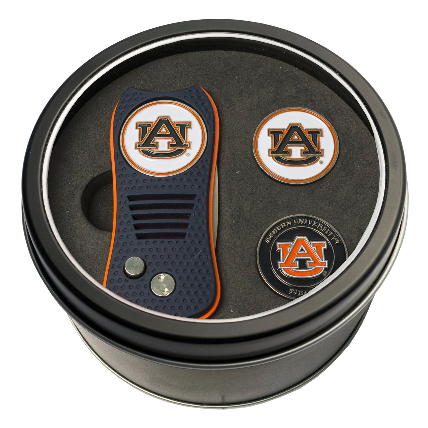 Team Golf Auburn Golf Gift Sets - Tin - Divot Tool & 2 Markers -