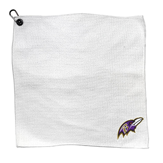 Team Golf BAL Ravens Golf Towels - Microfiber 15X15 White -