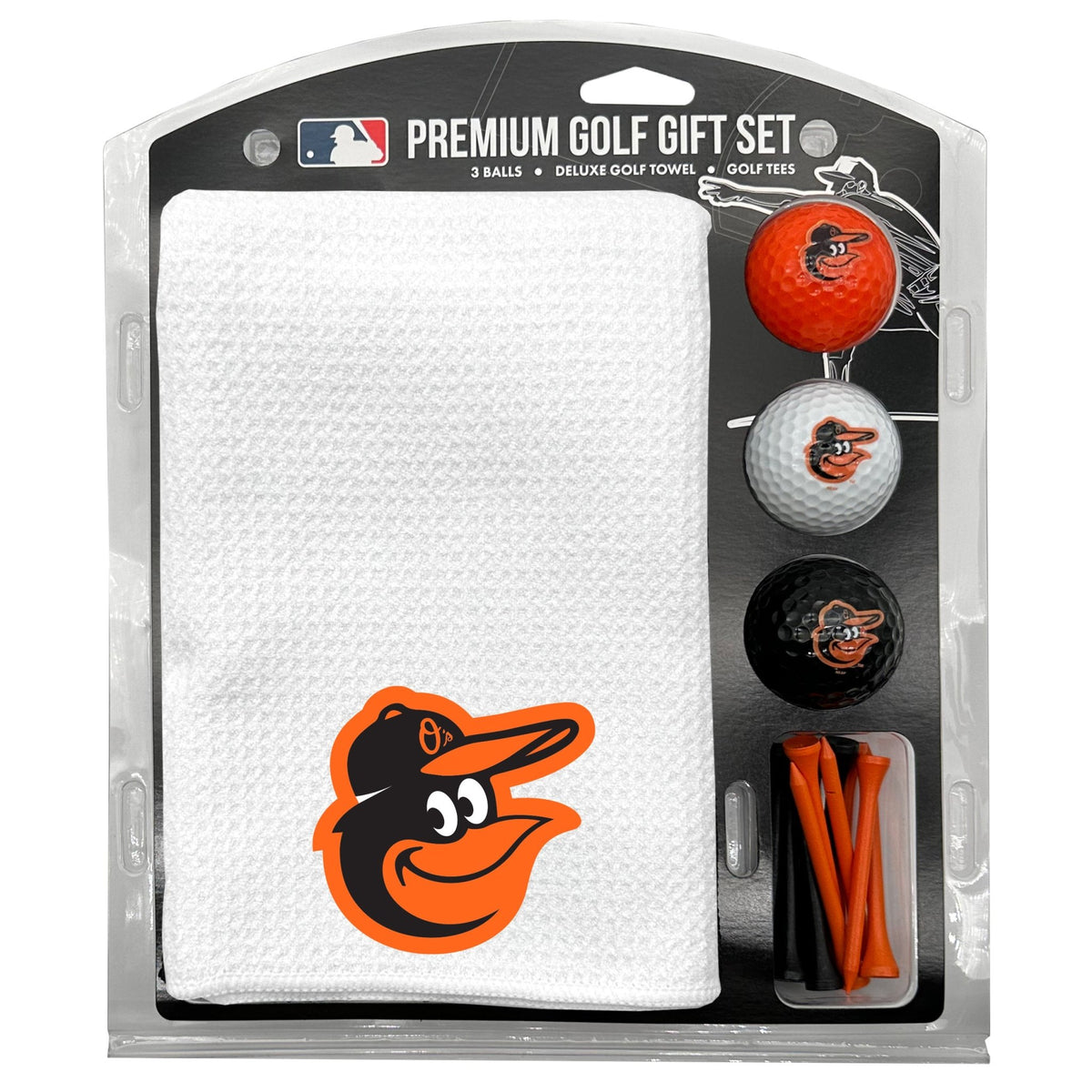 Team Golf Baltimore Orioles Golf Gift Sets - Microfiber Towel Gift Set - White -