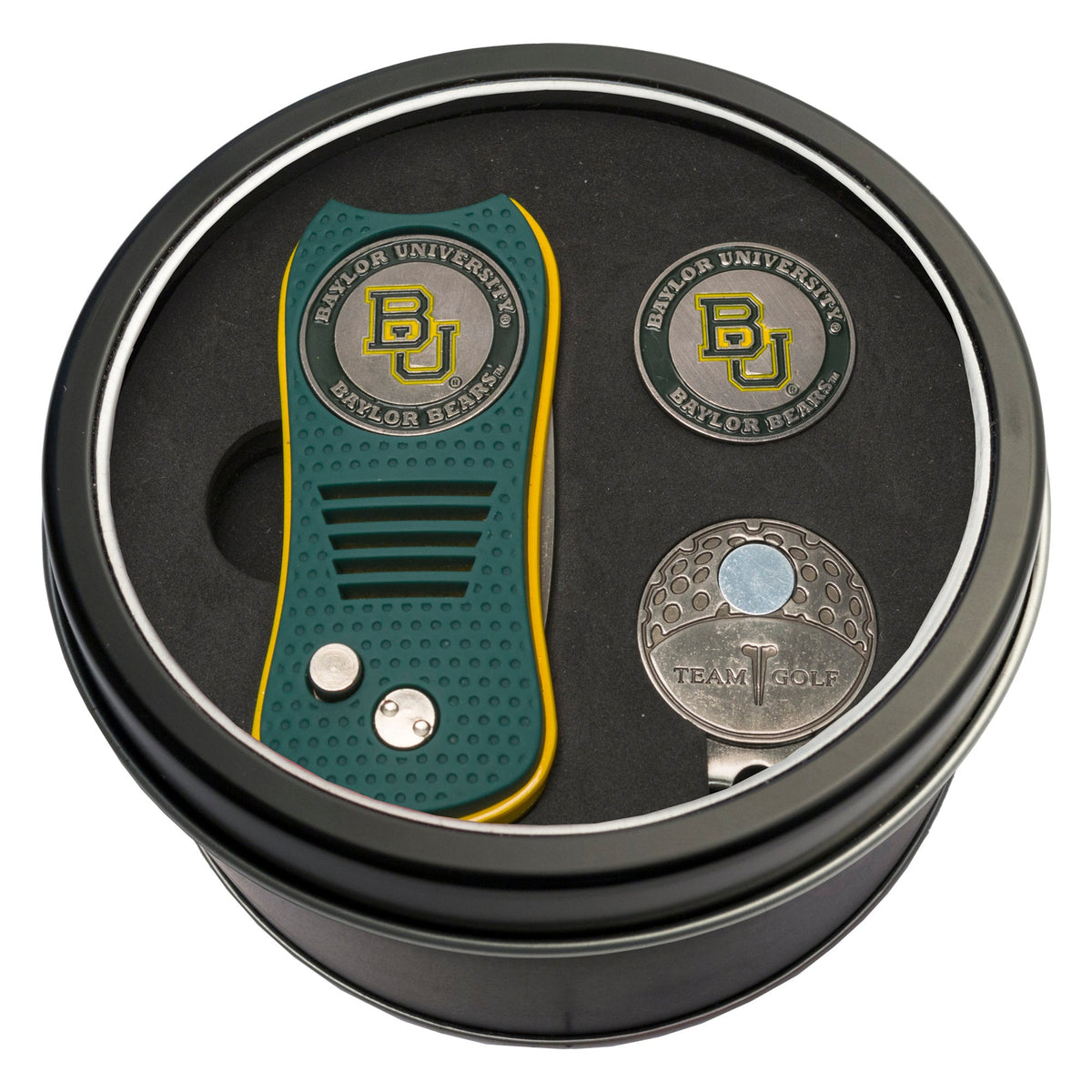 Team Golf Baylor Golf Gift Sets - Tin - Divot Tool & Hat Clip -