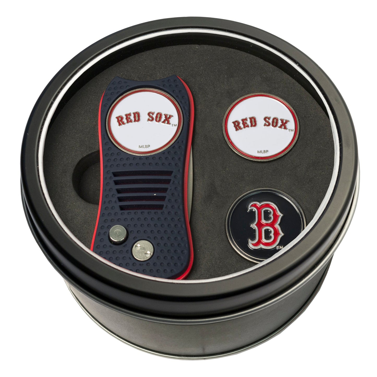 Team Golf Boston Red Sox Golf Gift Sets - Tin - Divot Tool & 2 Markers -