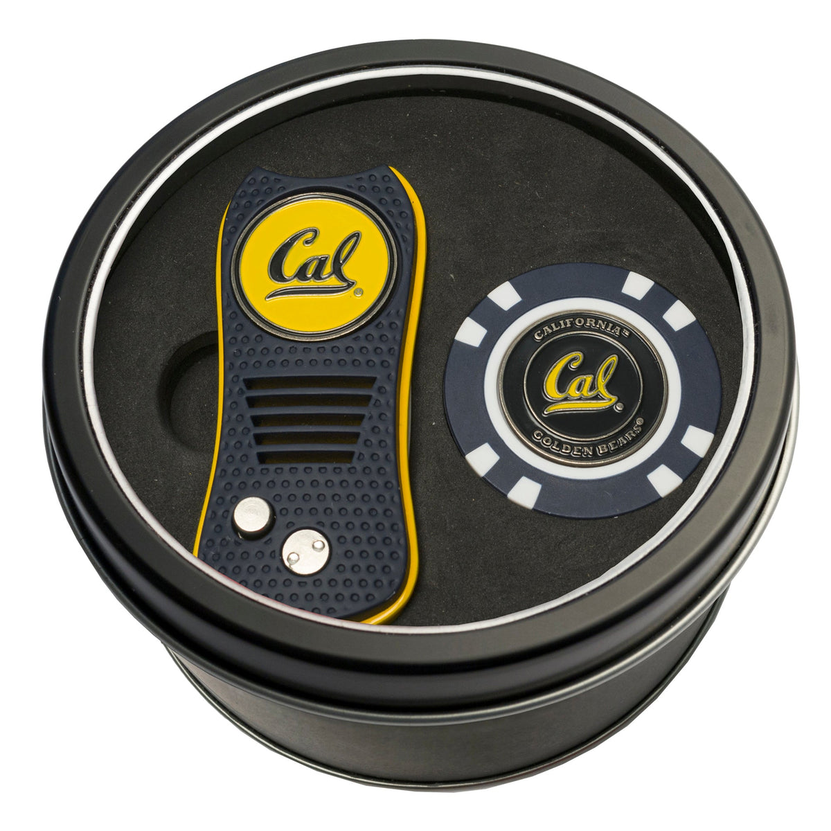 Team Golf CAL Golf Gift Sets - Tin - Divot Tool & Poker Chip -