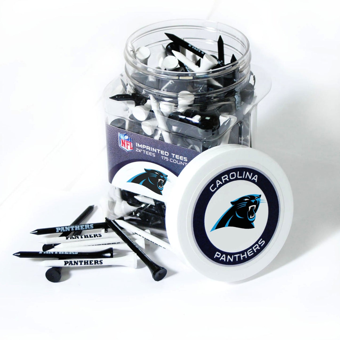 Team Golf CAR Panthers Golf Tees - 175 Tee Jar -