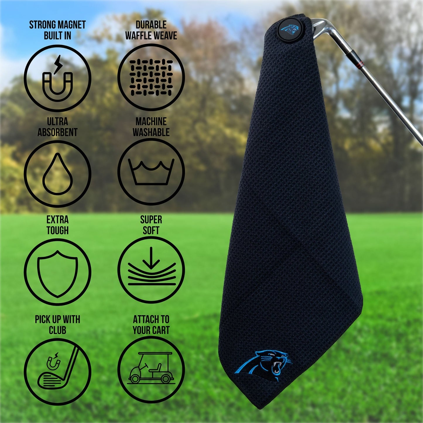 Team Golf Carolina Panthers Magnetic Golf Towel - Team Golf USA