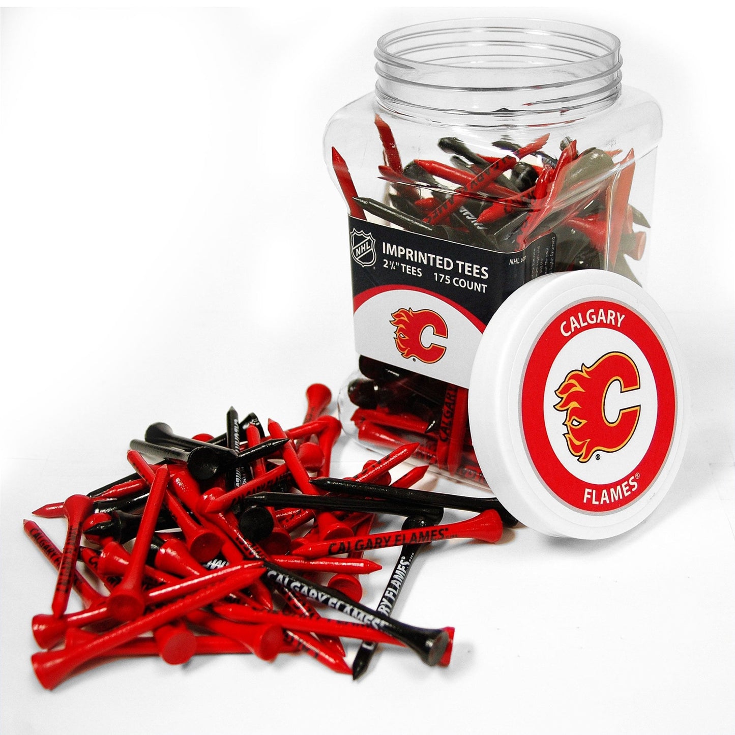 Team Golf CGY Flames Golf Tees - 175 Tee Jar -