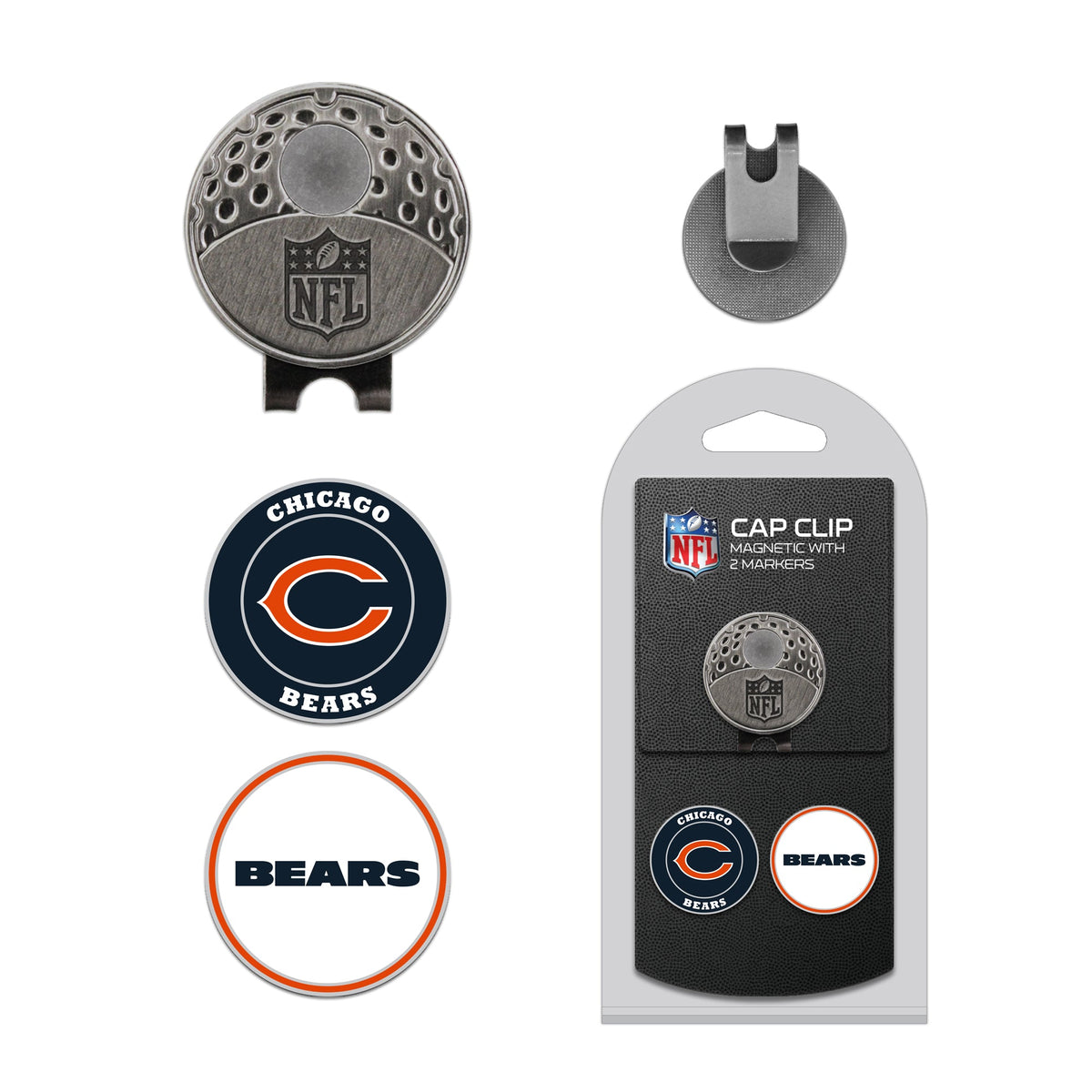 Team Golf CHI Bears Ball Markers - Hat Clip - 2 markers -