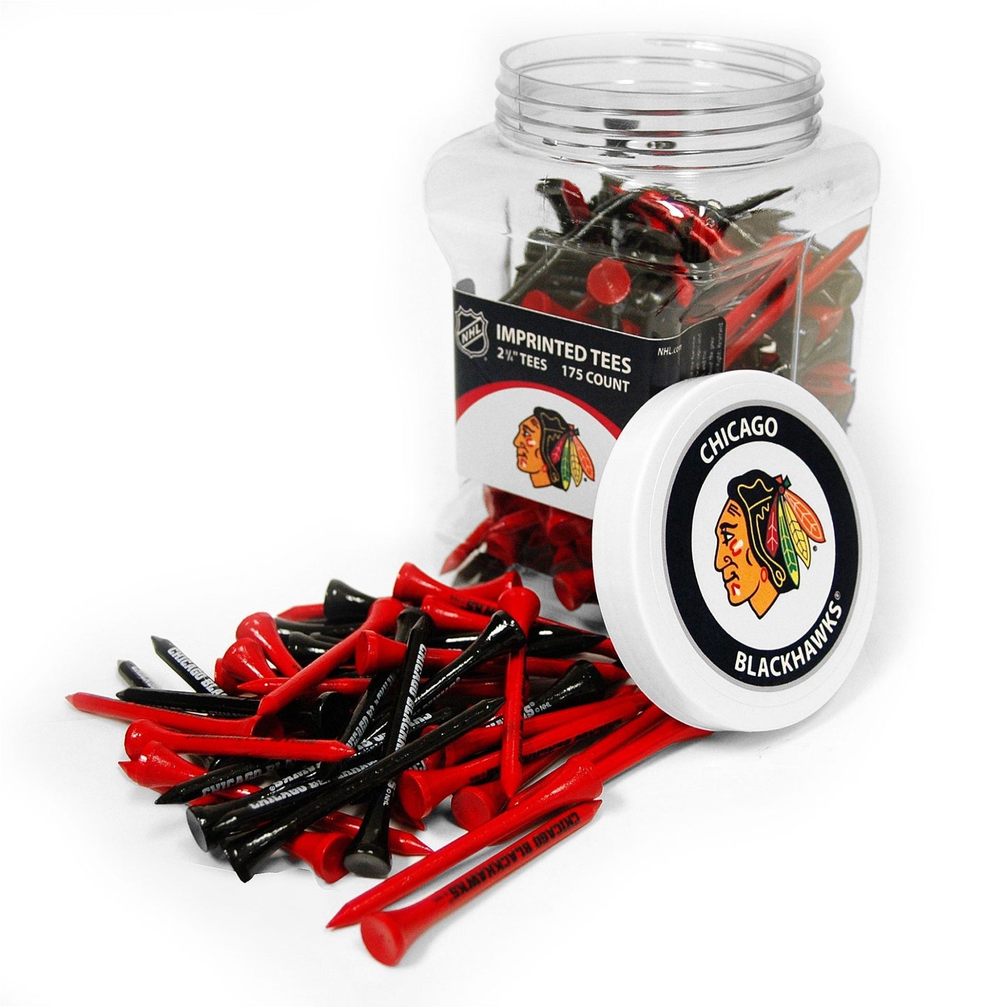 Team Golf CHI Blackhawks Golf Tees - 175 Tee Jar -