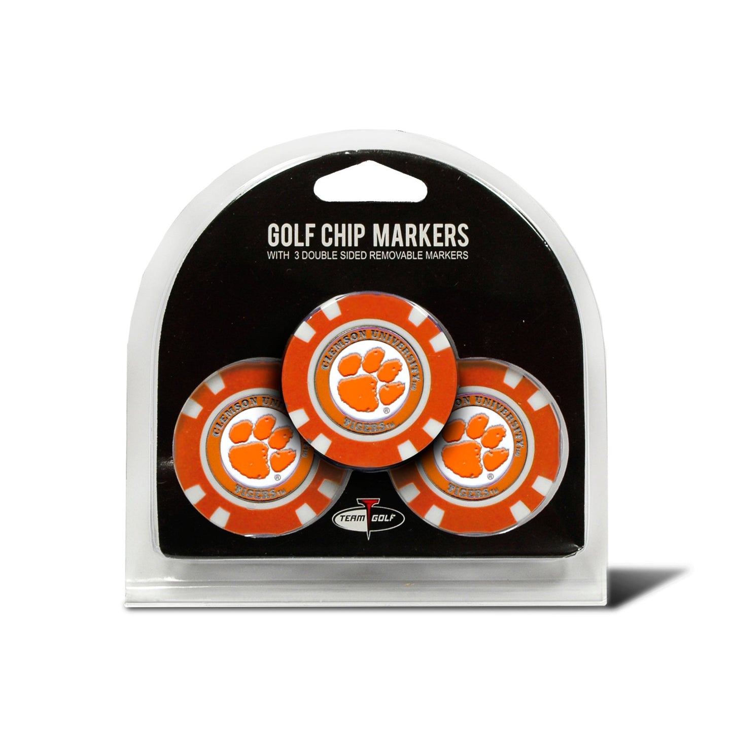 Team Golf Clemson Ball Markers - 3 Pack Golf Chip Markers -